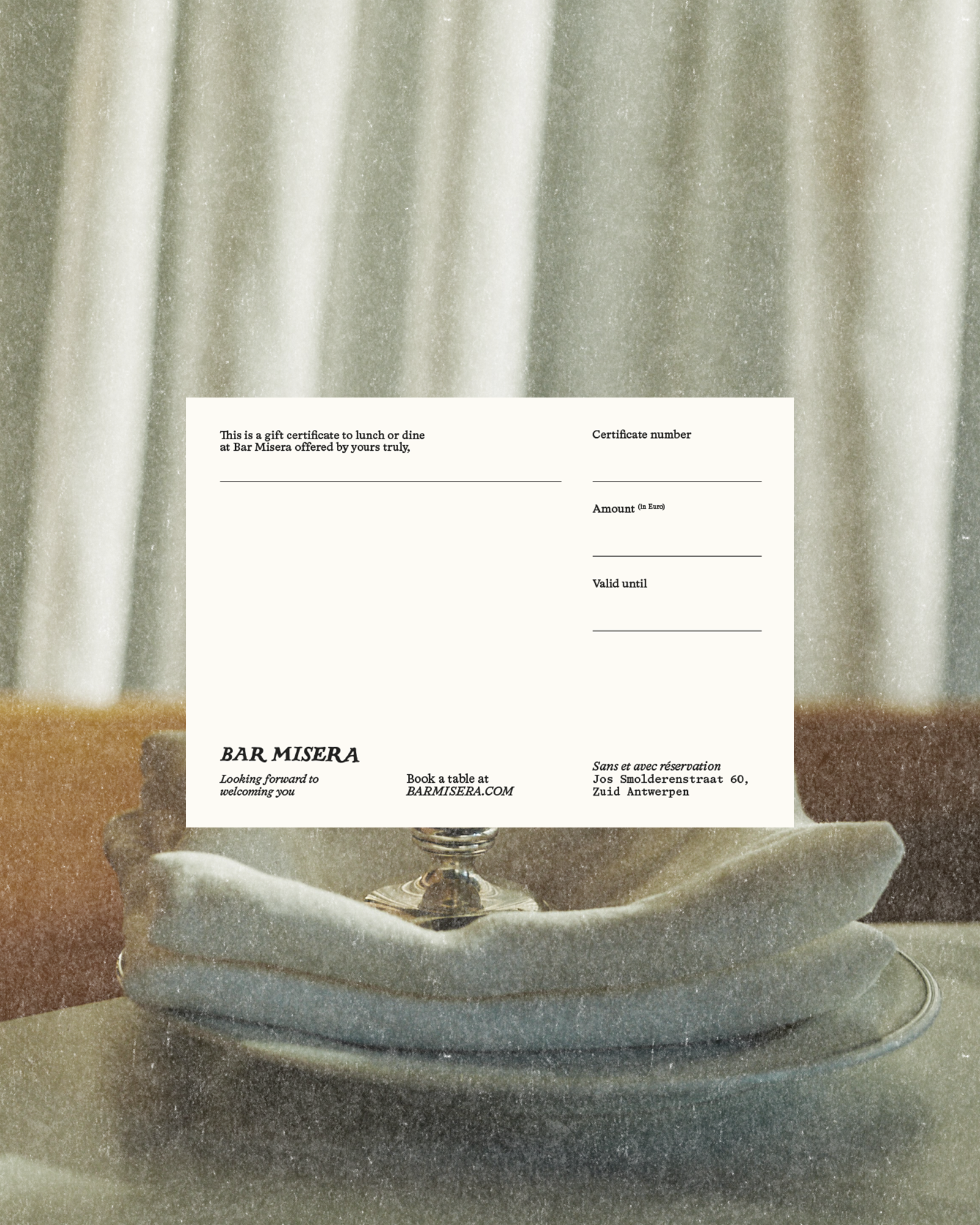 BAR MISERA  - Gift Card (value of choice)